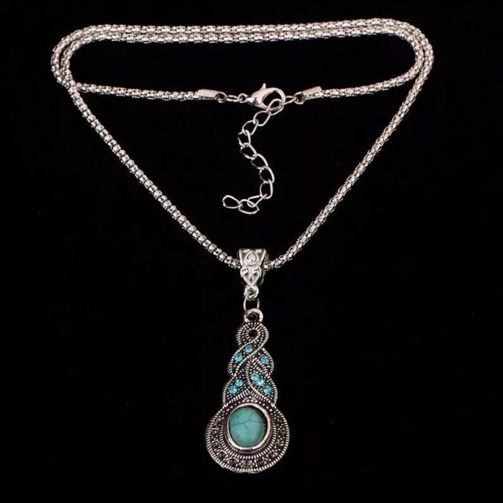Silver Turquoise Necklace - Picture 5 of 5